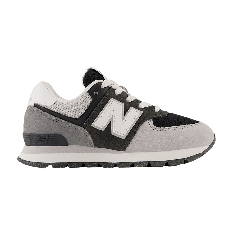 New Balance 574 Little Kid 'Blacktop White' — Blacktop/White