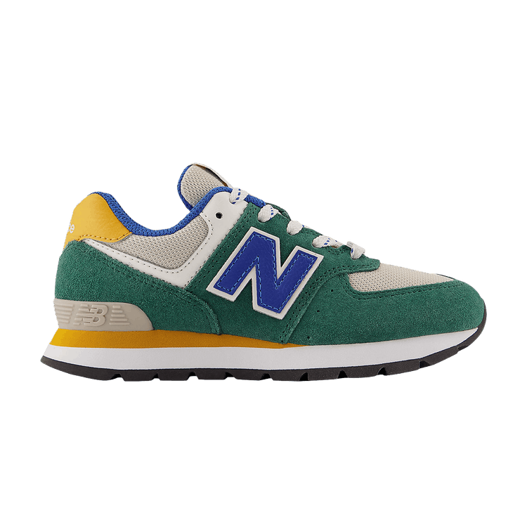 New Balance 574 Little Kid 'Nightwatch Green Cobalt' — Nightwatch Green/Cobalt/Golden Hour
