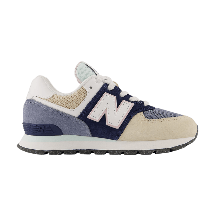 New Balance 574 Little Kid 'Rugged Summer Brights' — Navy/Light Surf/Washed Pink