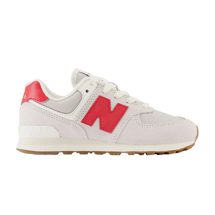 New Balance 574 Little Kid Wide 'Nimbus Cloud True Red' — Nimbus Cloud/Light Aluminum/True Red