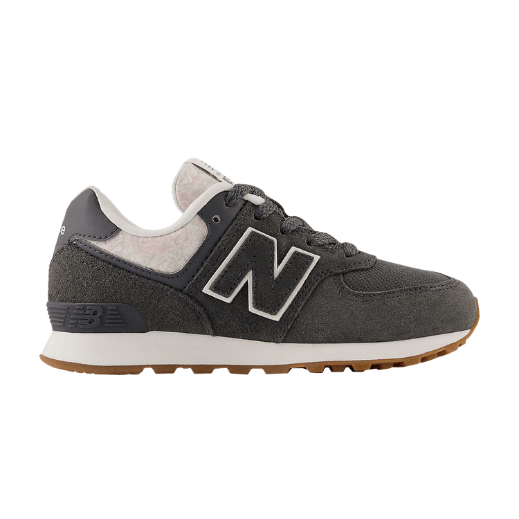 New Balance 574 Little Kid 'Floral - Blacktop Gum' — Blacktop/Sea Salt