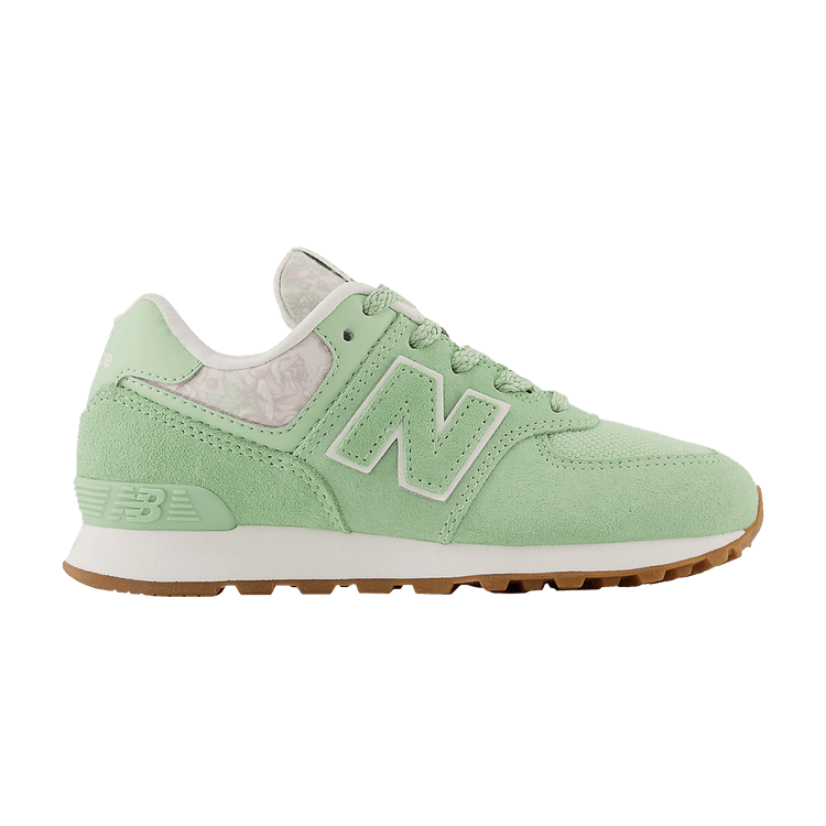New Balance 574 Little Kid 'Floral - Avocado Gum' — Avocado/Sea Salt