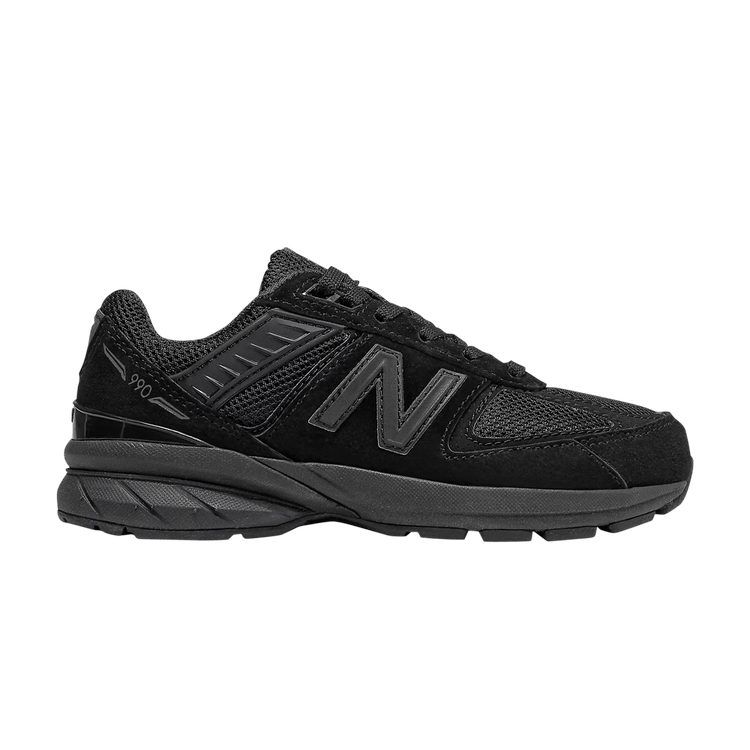 New Balance 990v5 Little Kid X-Wide 'Triple Black' — Black
