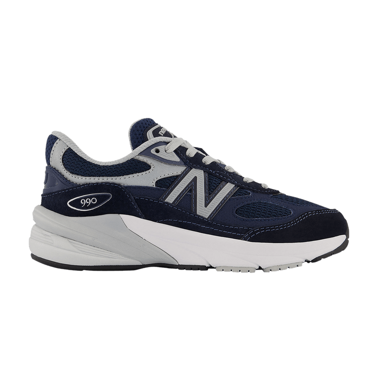 New Balance 990v6 Little Kid X-Wide 'Navy' — Navy/Silver