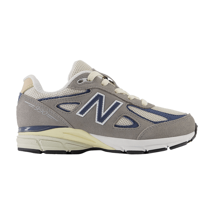 New Balance 990v4 Little Kid 'Grey Day 2023' — Marblehead/Vintage Indigo