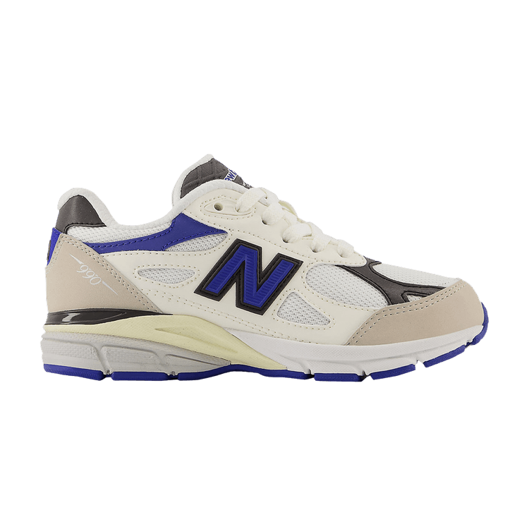 New Balance Teddy Santis x 990v3 Little Kid 'White Blue' — Moonbeam/Team Royal