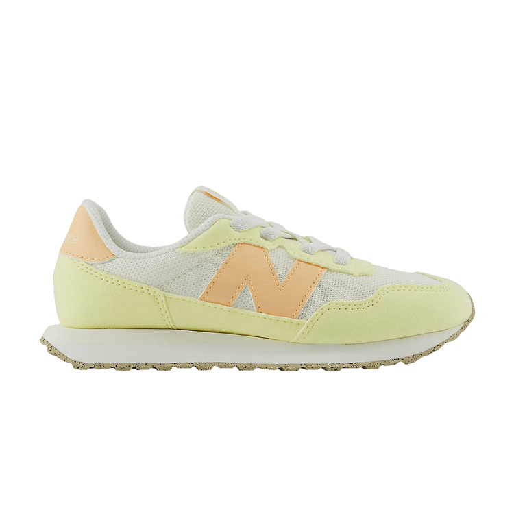 New Balance 237 Bungee Lace Little Kid Wide 'Yellow Peach Blossom Pink' — Rabbit Grey/Peach Blossom Pink