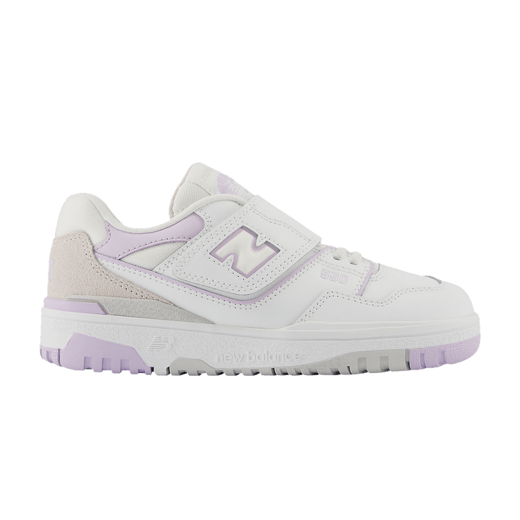 New Balance 550 Bungee Lace Top Strap Little Kid 'White Thistle' — White/Thistle