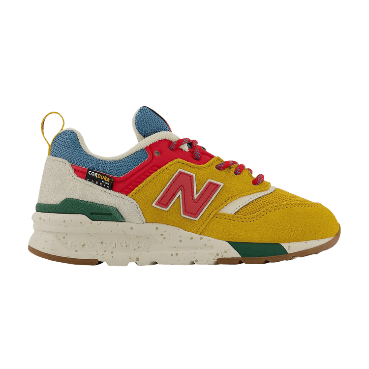 New Balance 997H Little Kid Wide 'Varsity Gold Multi' — Varsity Gold/Light Blue/Velocity Red