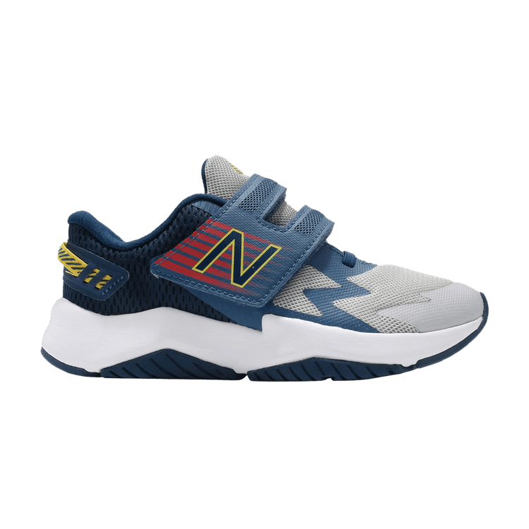 New Balance Rave Run Little Kid Wide 'Light Aluminum' — Light Aluminum/Rogue Wave/Energy Red