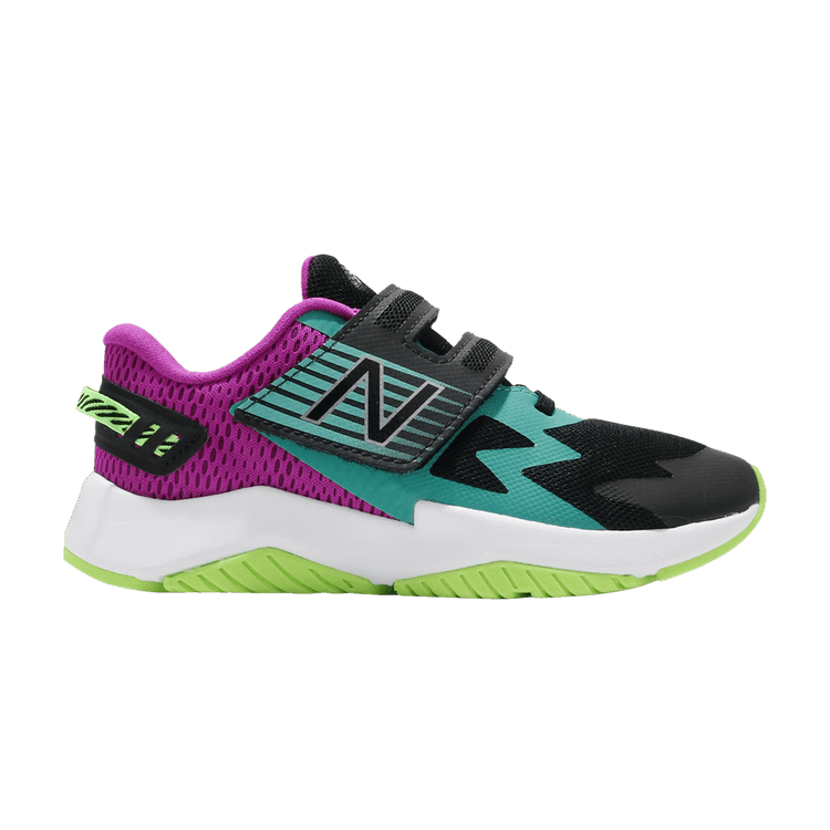 New Balance Rave Run Little Kid Wide 'Poisonberry Lime Glow' — Black/Poisonberry/Lime Glow