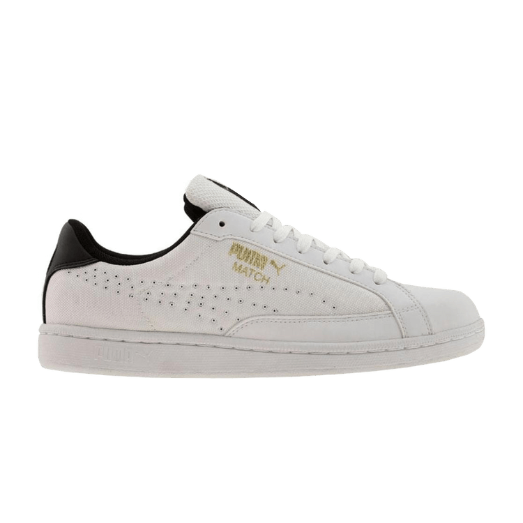 Puma Match Canvas — White / Black / Metallic Gold