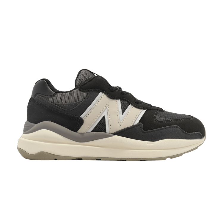 New Balance 57/40 Bungee Little Kid Wide 'Black Ivory' — Black/Ivory