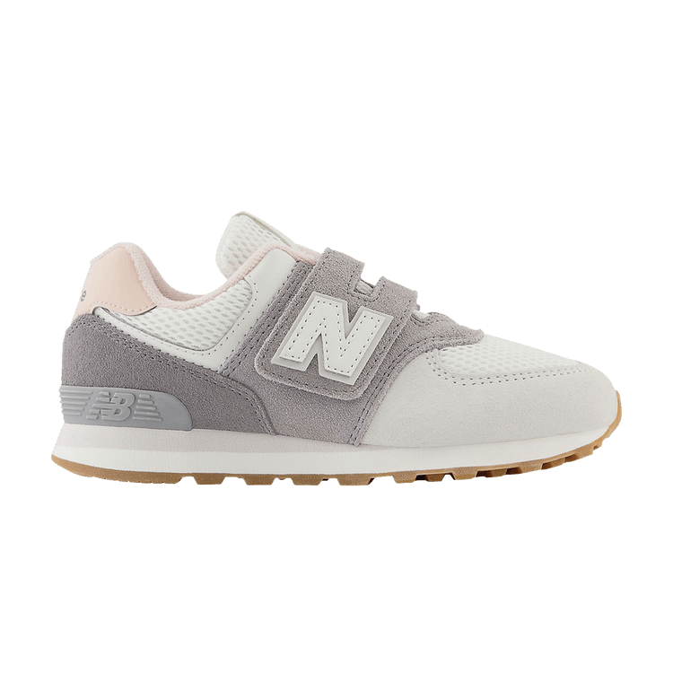 New Balance 574 Hook &amp; Loop Little Kid 'Grey Matter Rose Sand' — Grey Matter/Rose Sand