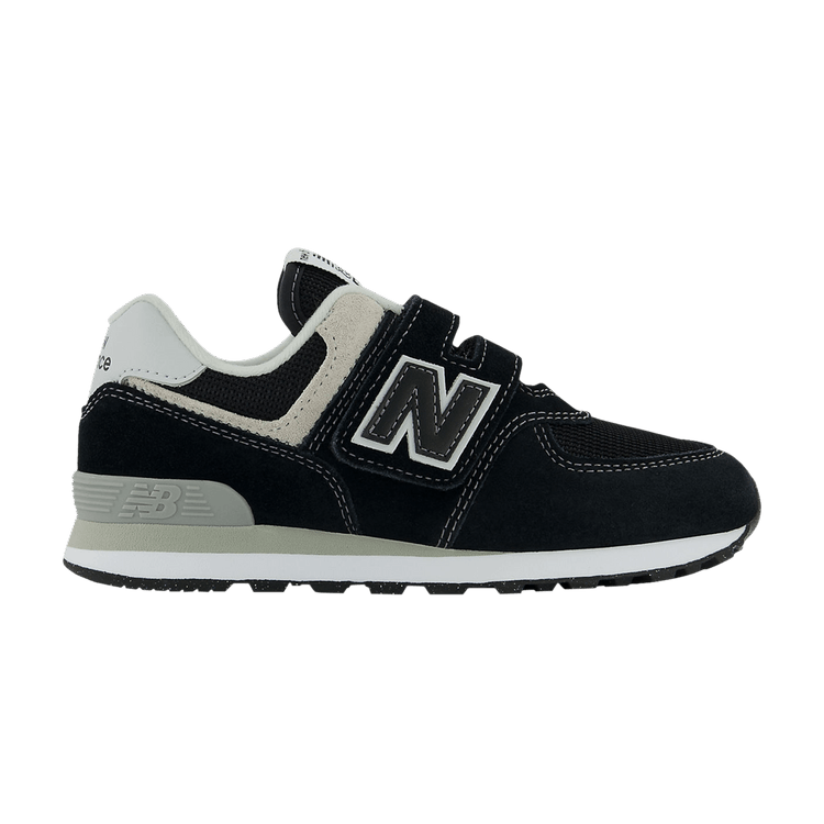 New Balance 574 Hook & Loop Little Kid 'Core Pack - Black' — Black/White