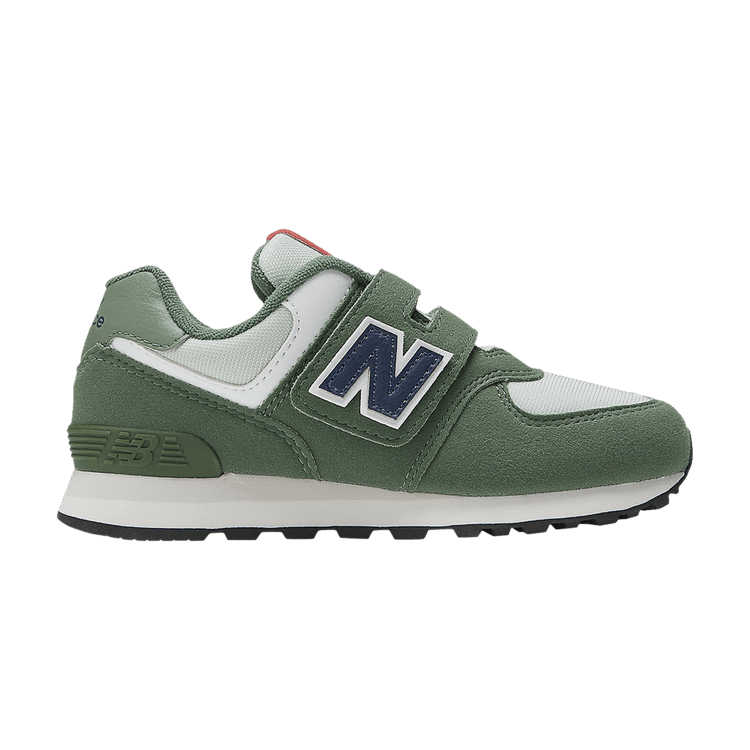 New Balance 574 Hook &amp; Loop Little Kid 'Nori' — Nori/Navy
