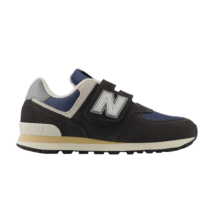 New Balance 574 Little Kid Wide 'Black Cement Slate Grey' — Black Cement/Slate Grey