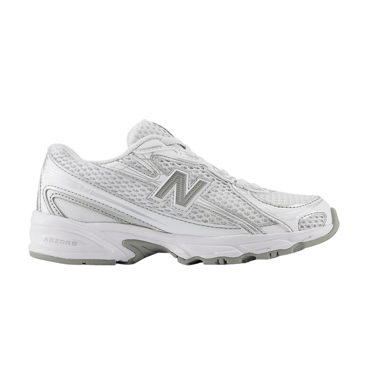 New Balance 740 Bungee Lace Little Kid 'White Silver' — White/Silver