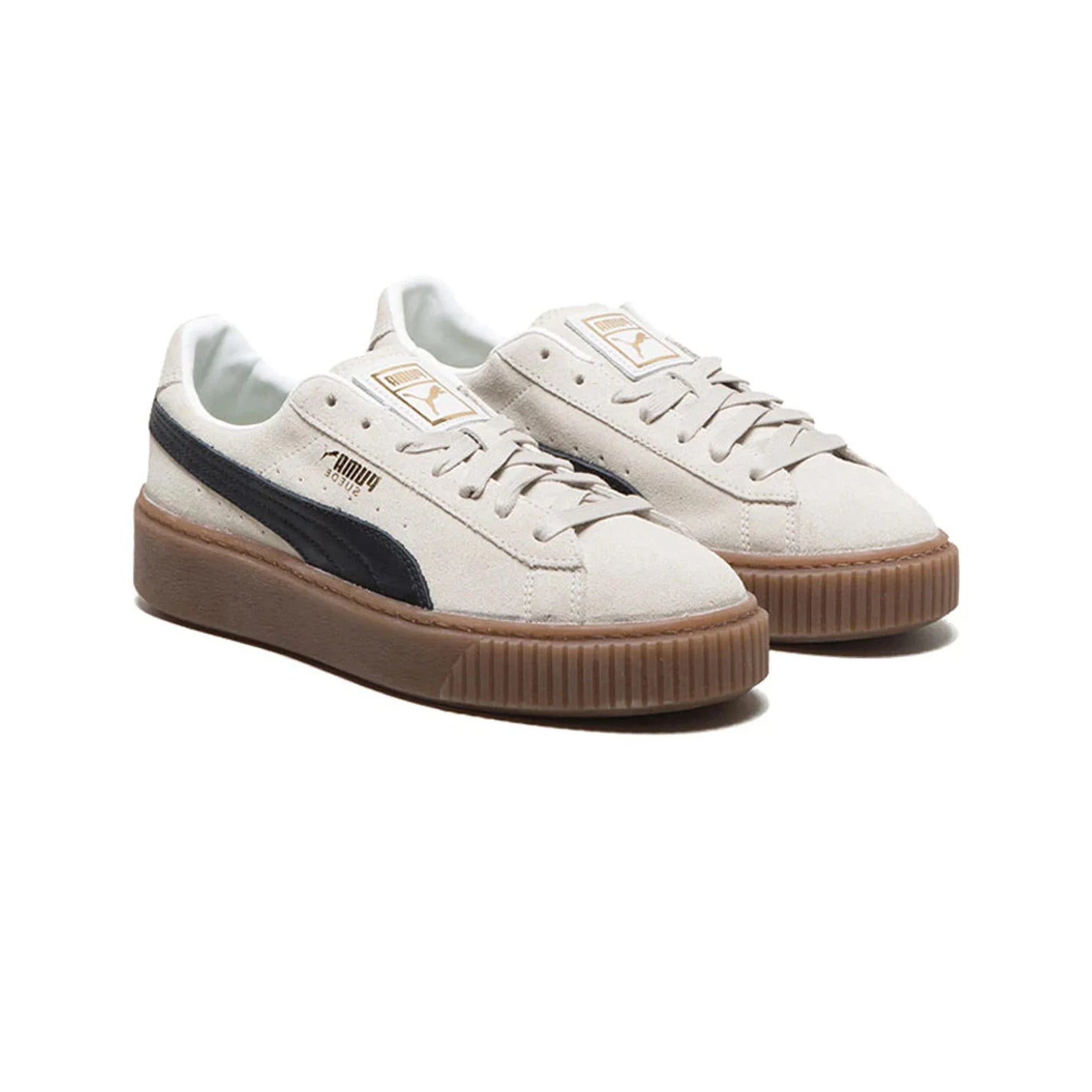Puma Suede Platform Core 'Whisper White Black' Women's