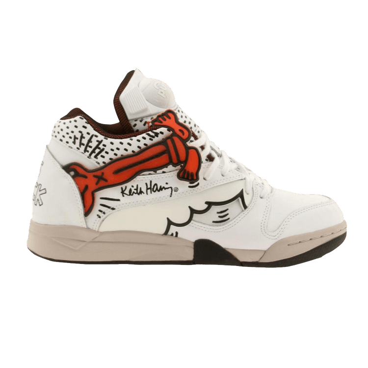 Keith Haring x Reebok Court Victory Pump — White / Black / Orange