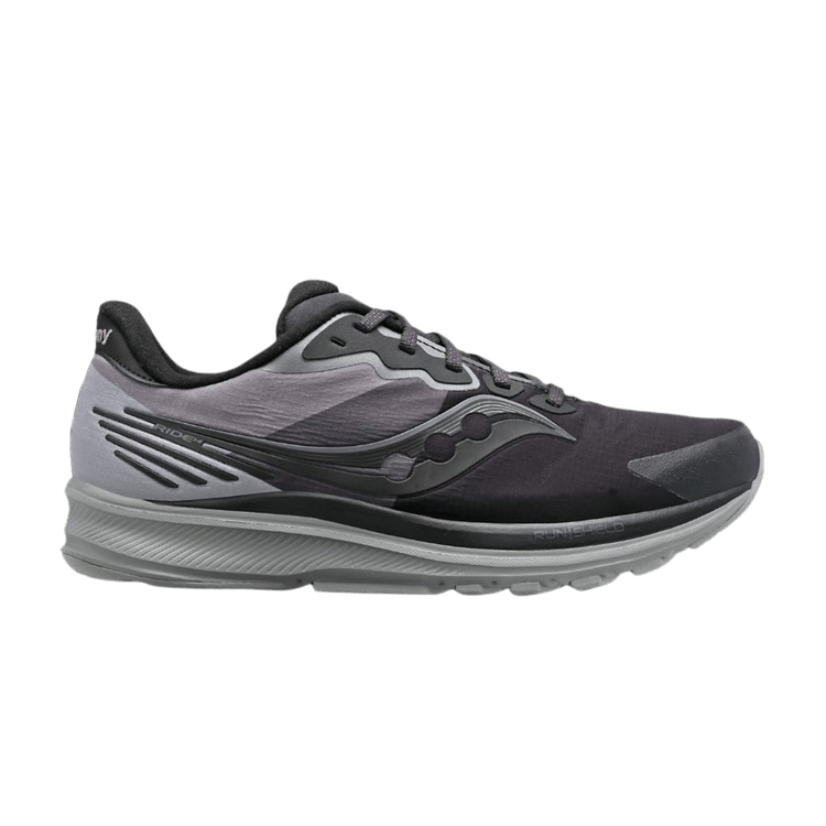 Saucony Wmns Ride 14 Runshield 'Black Gravel' — Solar Chill
