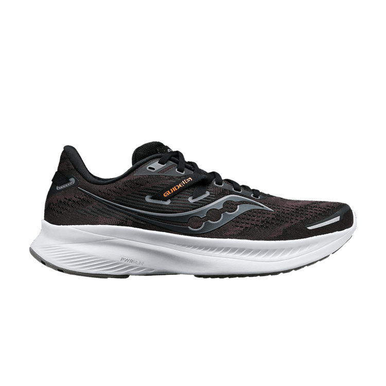 Saucony Wmns Guide 16 'Black Orange White' — Black/White