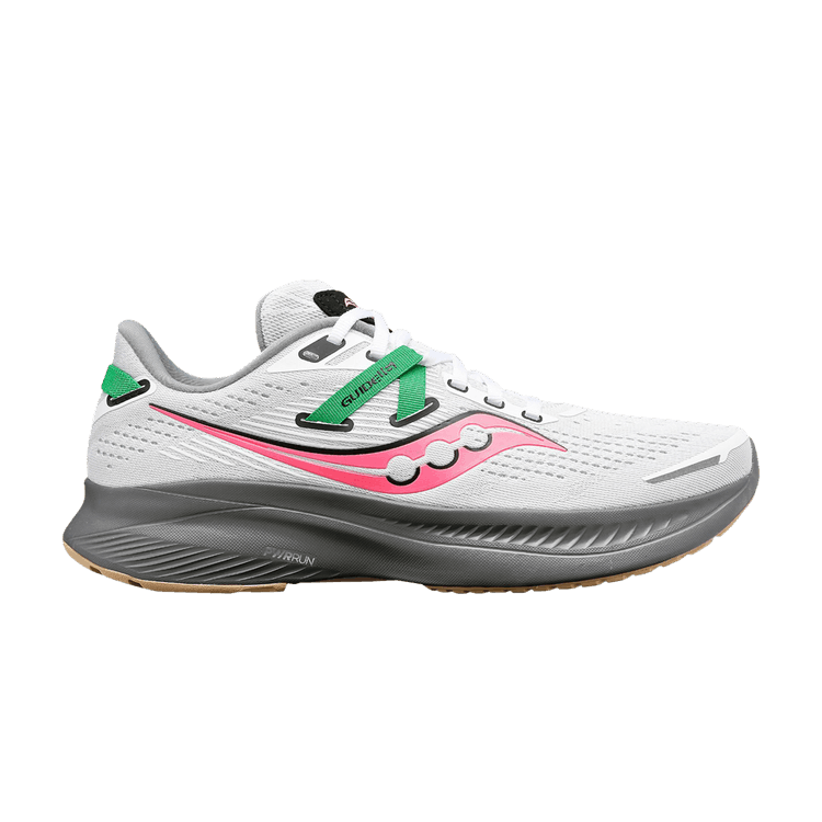 Saucony Wmns Guide 16 'White Pink Gravel' — White/Gravel