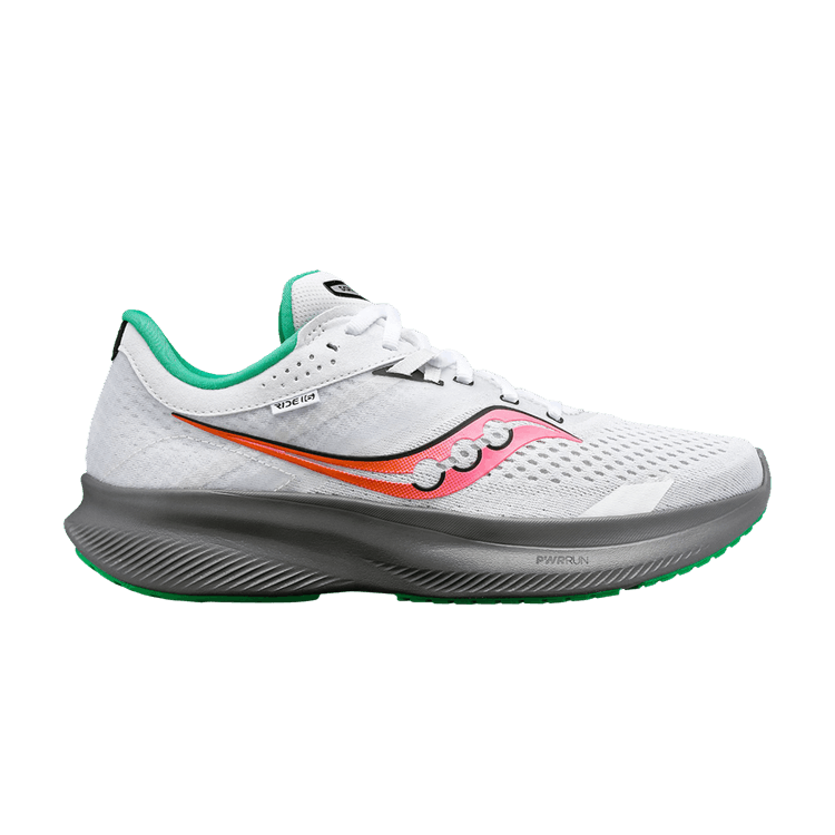 Saucony Wmns Ride 16 'White Pink Gravel' — White/Gravel