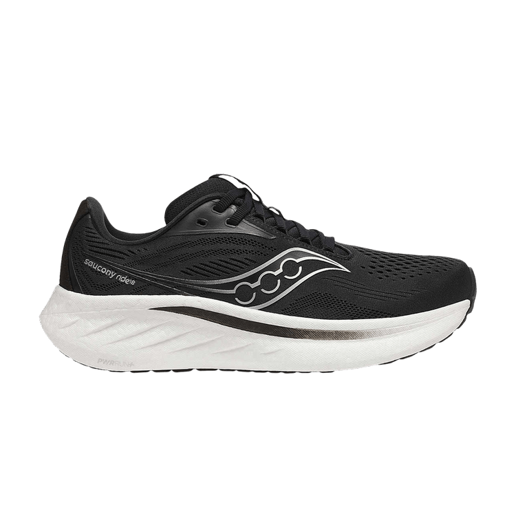Saucony Wmns Ride 18 Wide 'Black White' — Black/White