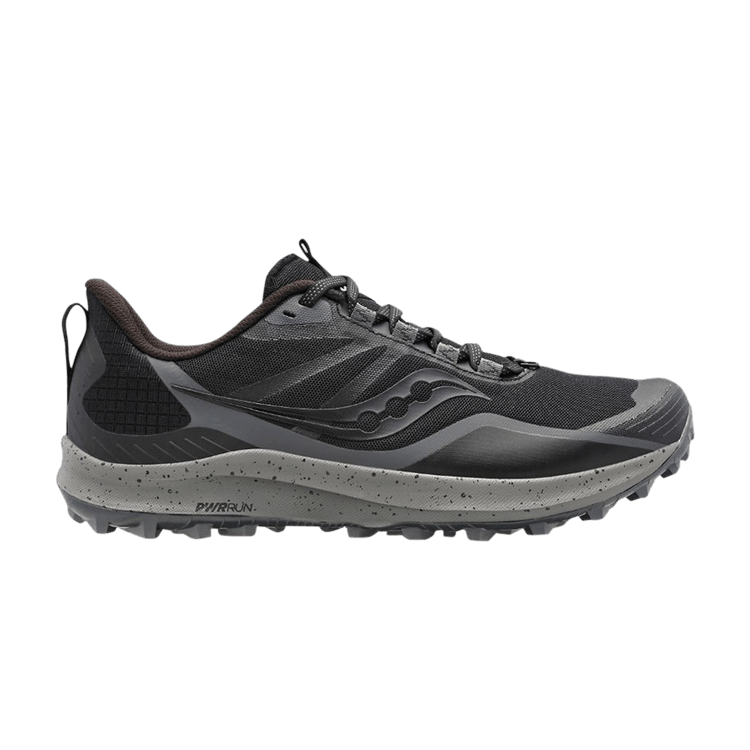 Saucony Peregrine 12 Wide 'Black Charcoal' — Black/Charcoal