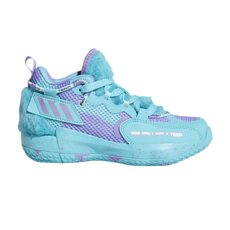 Monsters Inc. x adidas Dame 7 EXTPLY Little Kid 'Sulley' — Pulse Aqua/Pulse Aqua/Sonic Fuchsia