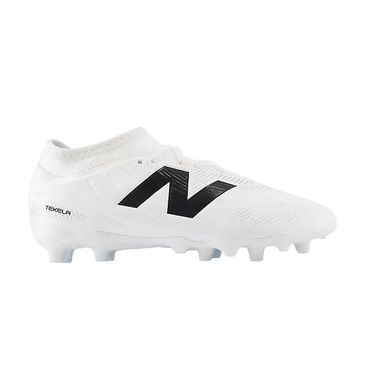 New Balance Tekela Laced FG V5 Big Kid 'Black White' — Black 100 / NB 103 WHITE / Silver
