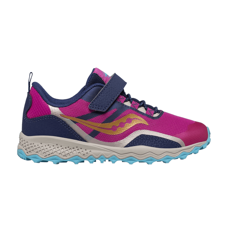 Saucony Peregrine 12 Shield A/C Big Kid 'Navy Pink' — Navy/Pink/Turquoise
