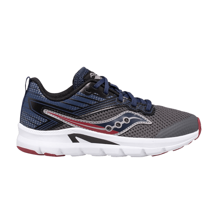 Saucony Axon Big Kid 'Grey Navy' — Grey/Navy/Maroon