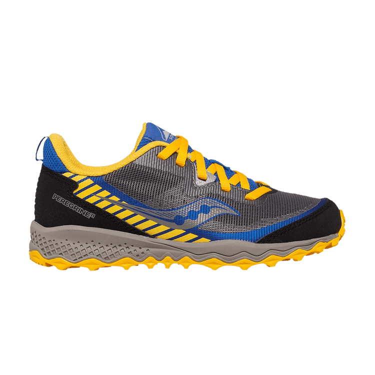 Saucony Peregrine 11 Shield Big Kid 'Grey Blue Gold' — Grey/Blue/Gold