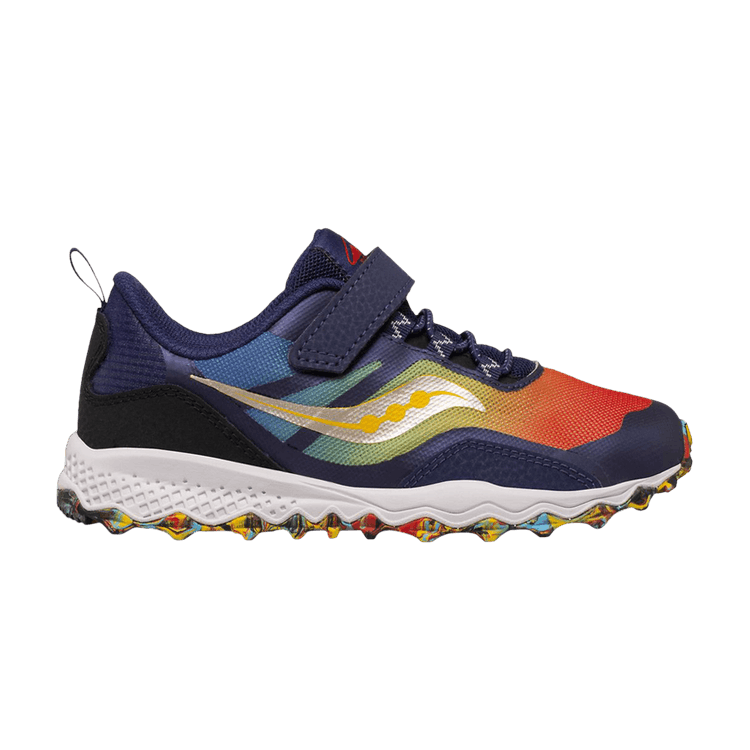 Saucony Peregrine 12 Shield A/C Big Kid 'Blue Rainbow' — Blue/Red/Yellow