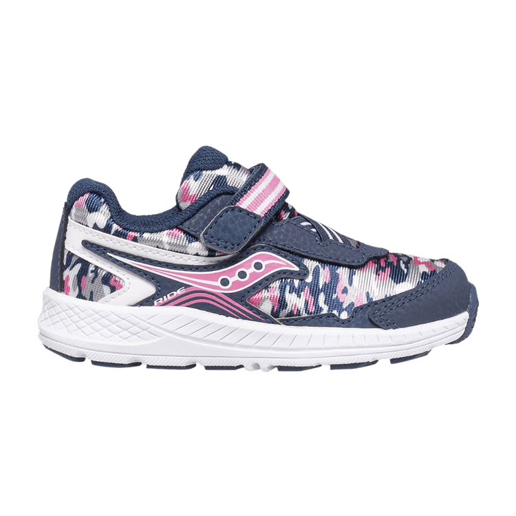 Saucony Ride 10 Little Kid 'Navy Pink Camo' — Navy/Pink