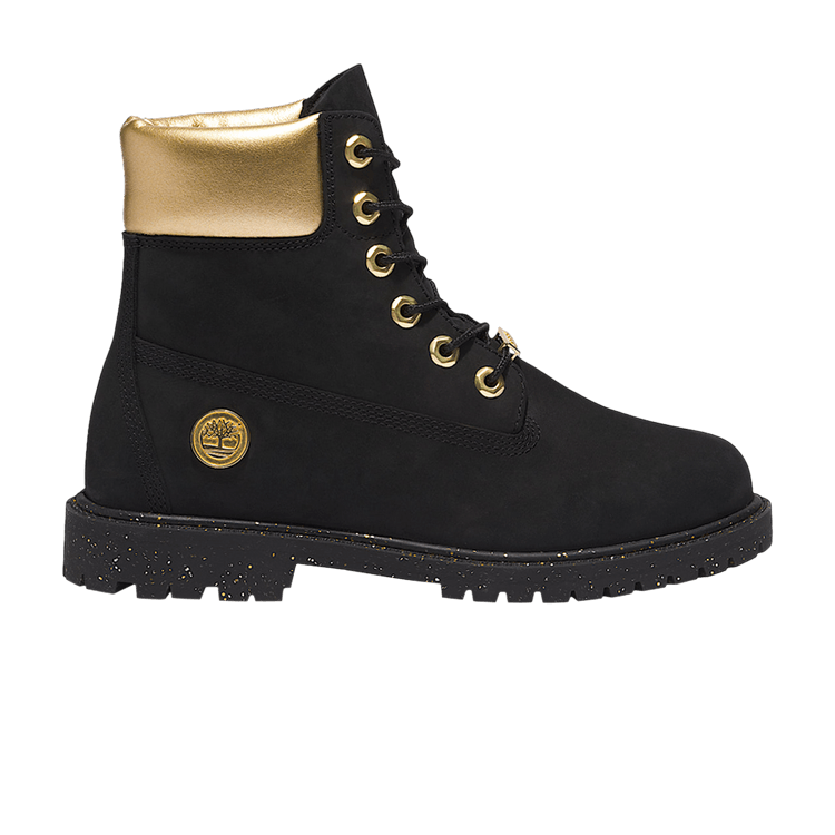Timberland Wmns 6 Inch Premium Waterproof Boot 'Black Gold' — Black/Gold