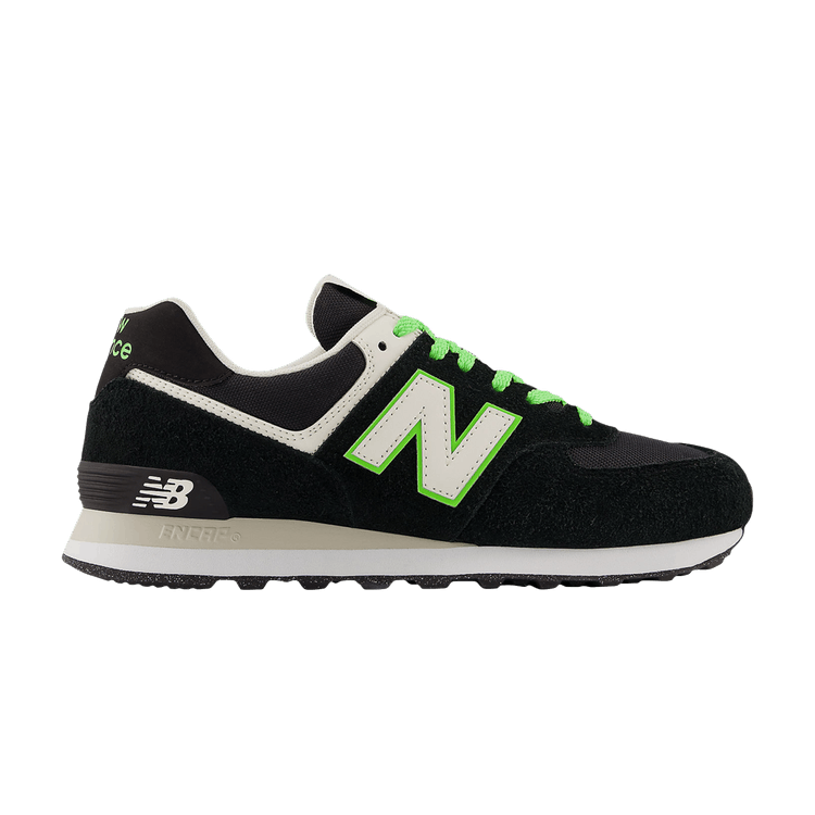 New Balance 574 'Black Green' — Black/White