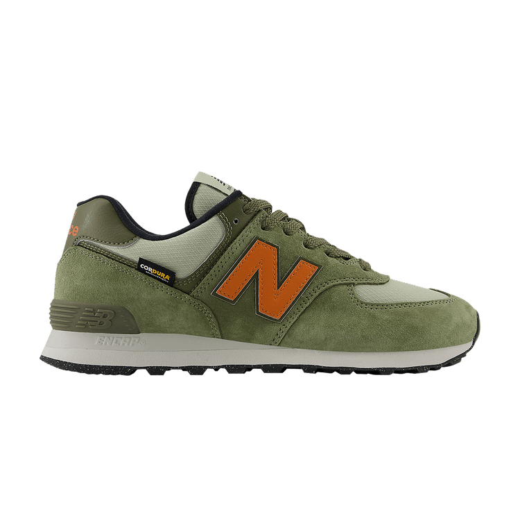 New Balance 574 'Cordura Pack - Dark Olivine' — Dark Olivine/Infield Clay/Black