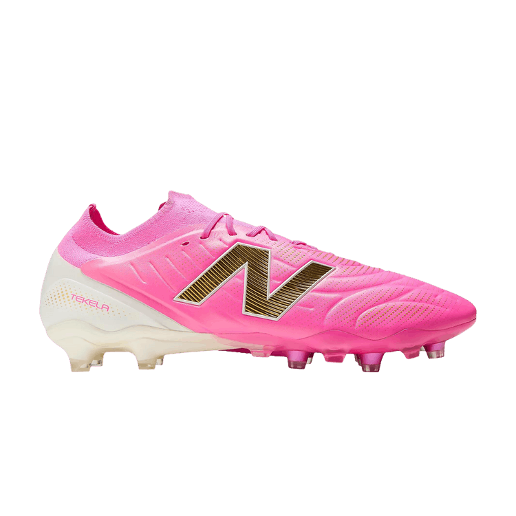New Balance Tekela Elite Low FG V5 'Pink Heat Metallic Gold' — Pink Heat / Metallic Gold / Pink Satin