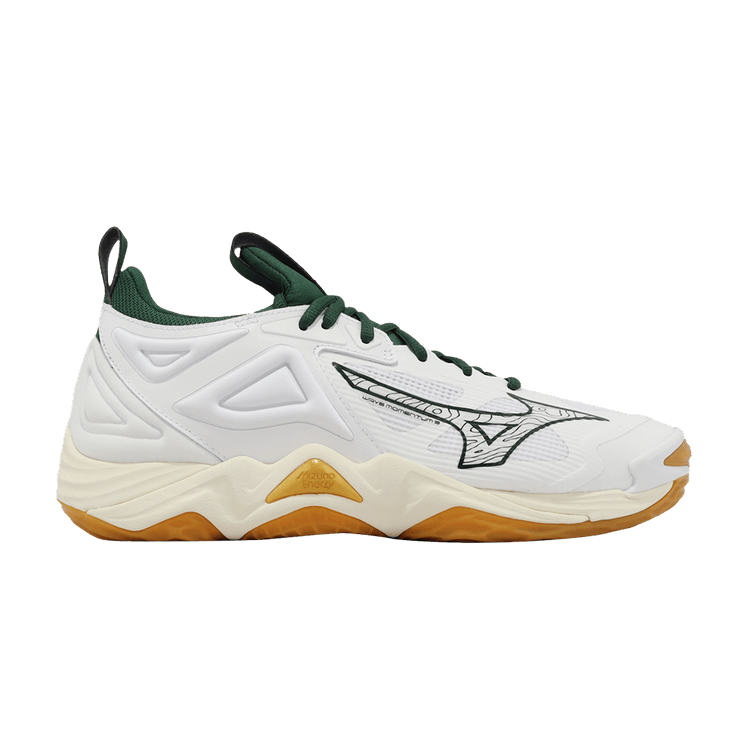 Mizuno Wave Momentum 3 'White Green Gold' — White/Green/Gold