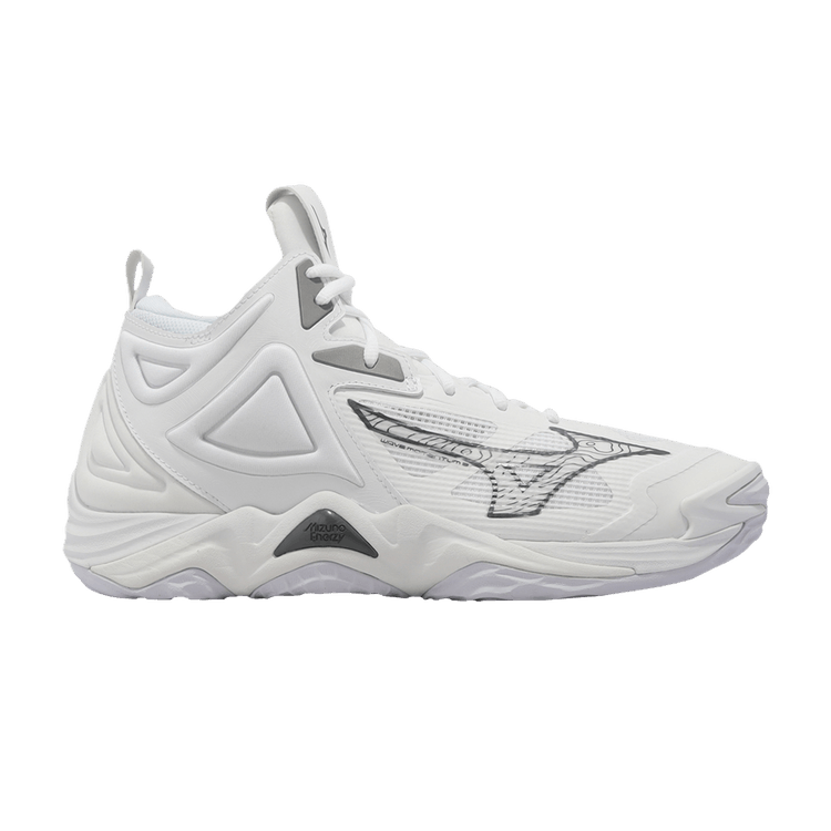 Mizuno Wave Momentum 3 Mid 'White Metallic Grey' — White/Metallic Grey/Black
