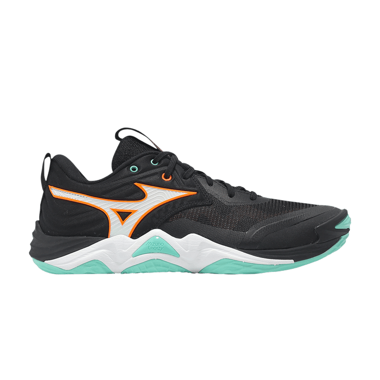 Mizuno Wave Momentum Elite 'Black Tangelo Ice Green' — Black/Tangelo/Ice Green