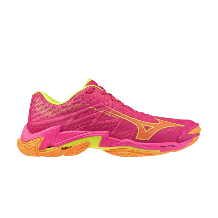 Mizuno Wave Lightning Elite 'Pink Tetra Fortune Yellow Light Orange' — Pink Tetra/Fortune Yellow/Light Orange