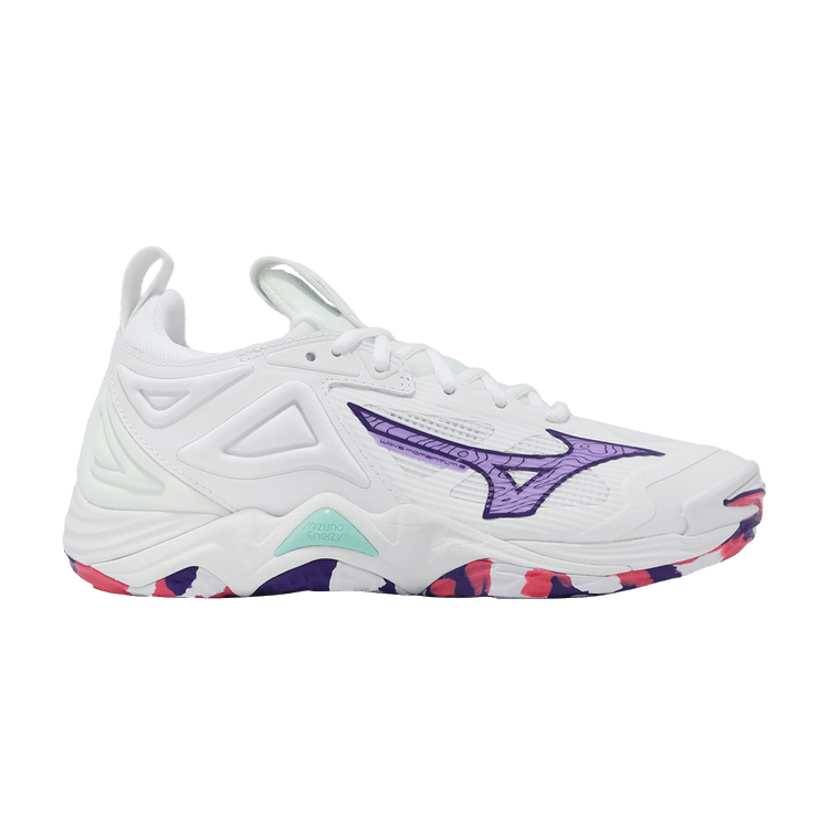 Mizuno Wmns Wave Momentum 3 'White Violet Indigo' — White/Violet Indigo/Camellia Rose