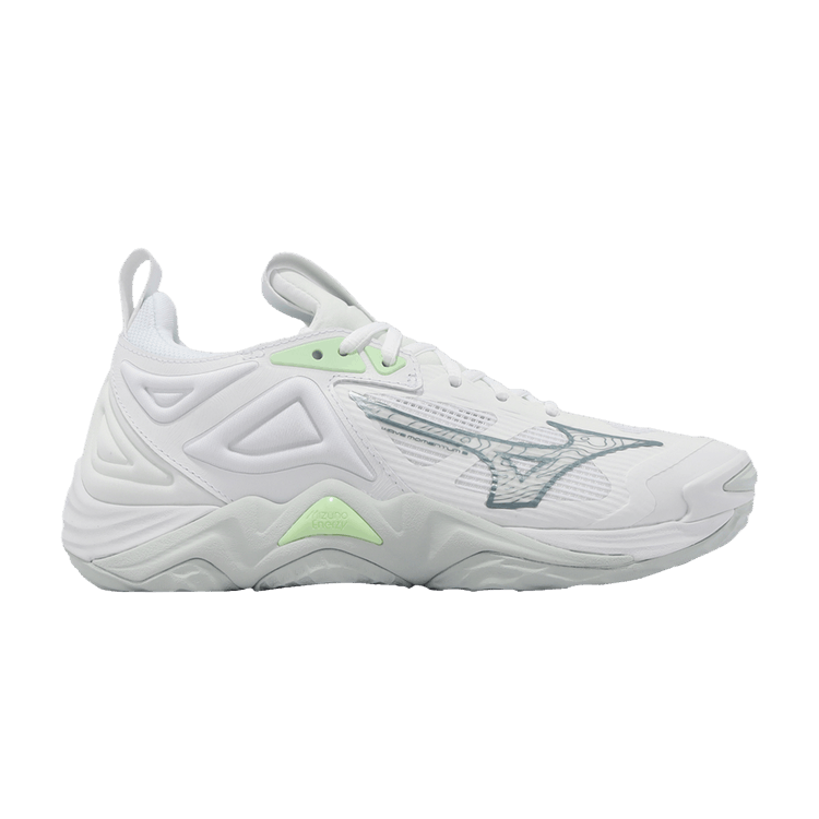 Mizuno Wmns Wave Momentum 3 'White Patina Green' — White/Glacial Ridge/Patina Green