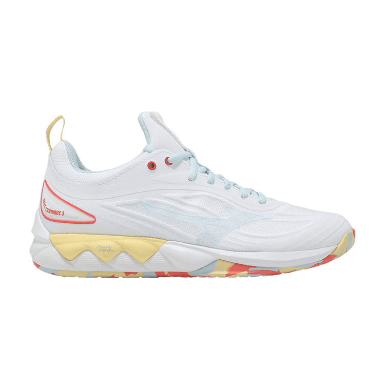 Mizuno Wmns Wave Luminous 3 'White Calypso Coral' — White/Calypso Coral/Pale Banana