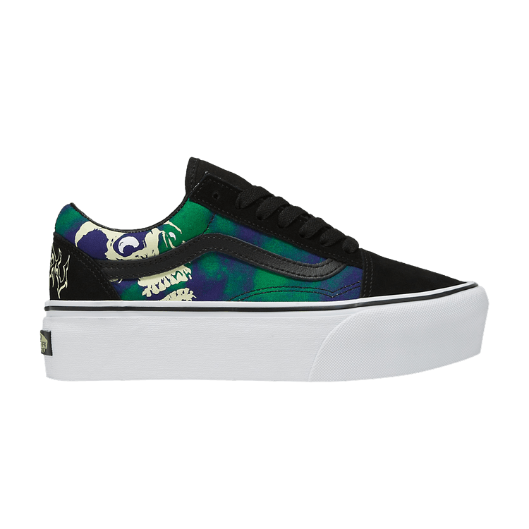 Vans Old Skool Stackform 'Glow-In-The-Dark Skull Print' — Black