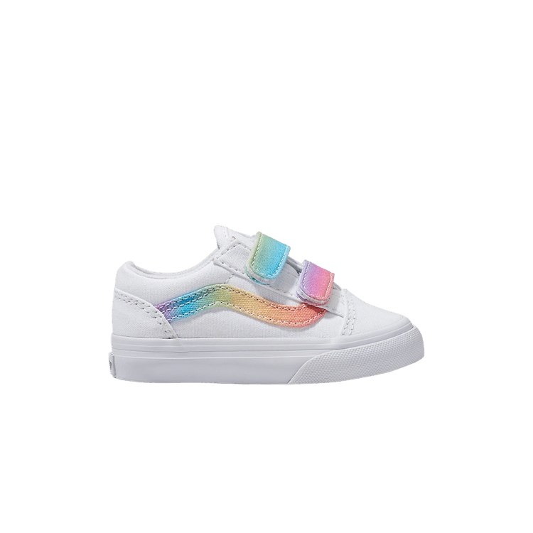 Vans Old Skool V Toddler 'Rainbow Sidestripe' — Rainbow True White/Multi
